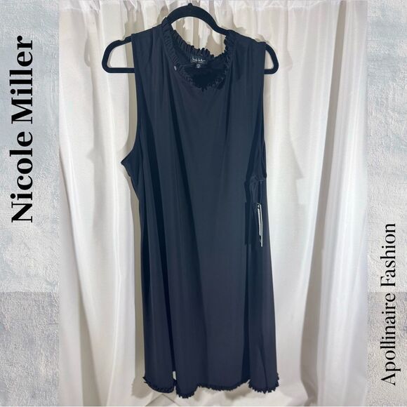 Nicole Miller Black Sleeveless Dress Size 3X NWT - Picture 1 of 6